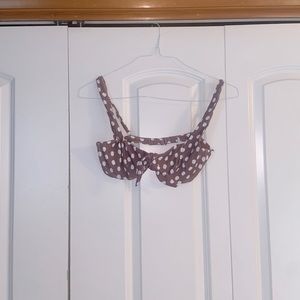 A&F Brown Polka Dot Underwire Bikini Top